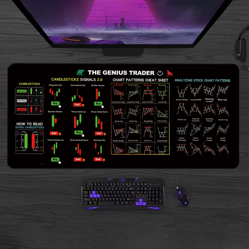 Esports Gaming Desk - EXCO Stock Market Trader Leather Mouse