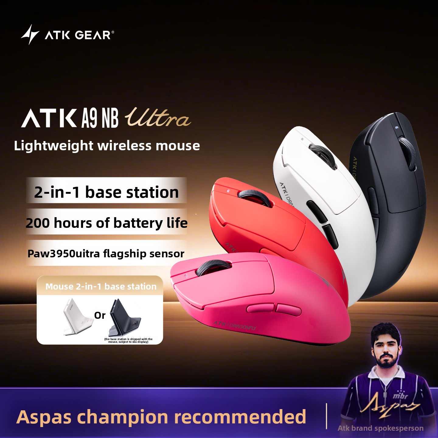 ATK A9 NB Ultra Lightweight Wi - đánh giá và giá Esports Gaming Station