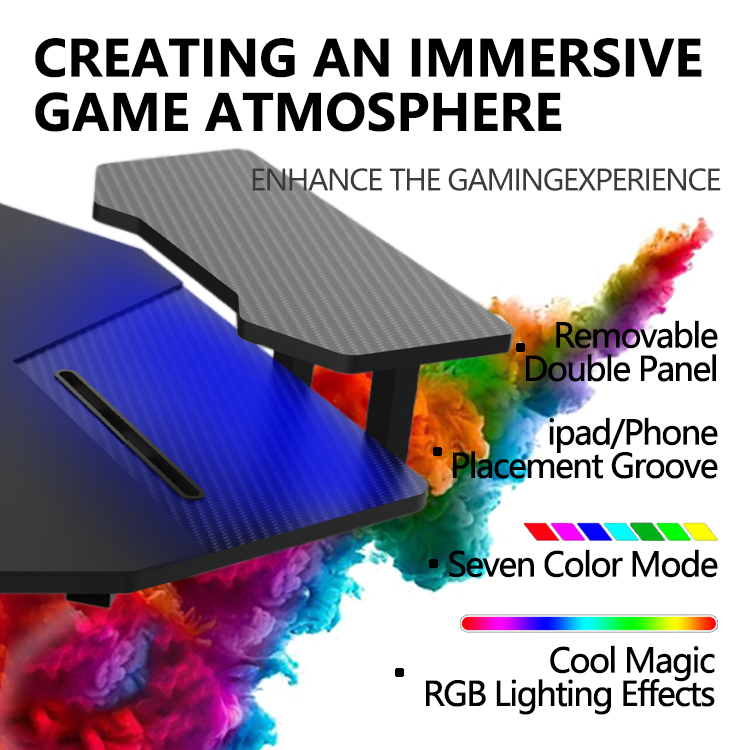 70-Inch Large RGB LED Light E- - đánh giá và giá Esports Gaming Desk