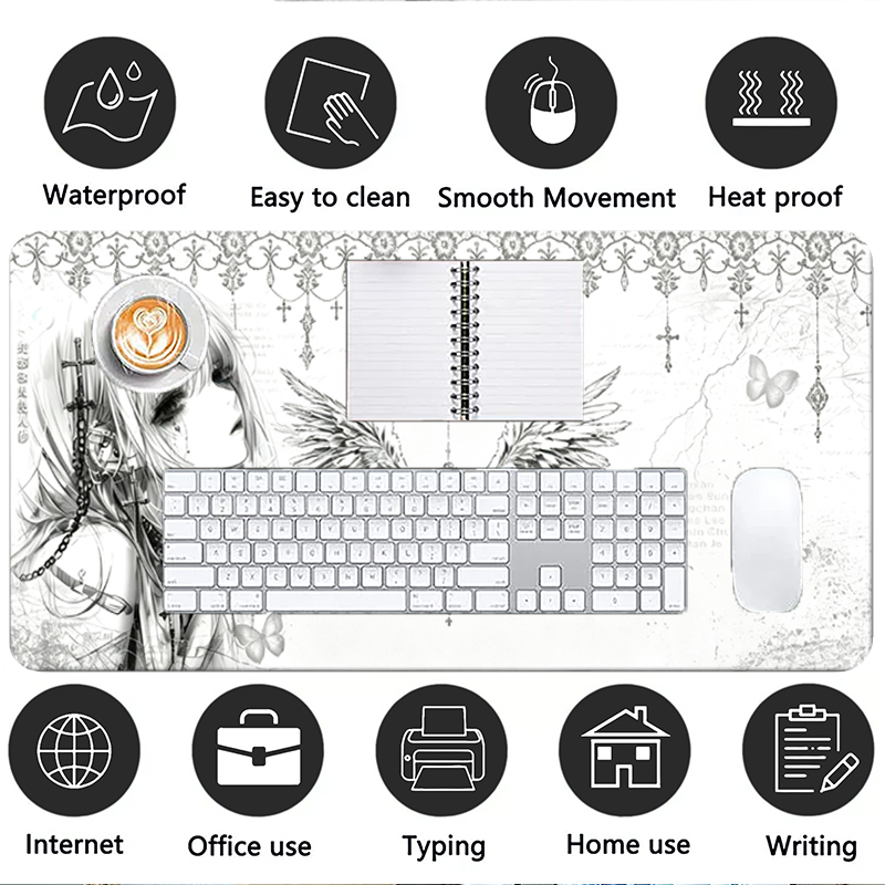 Leather Mousepad Black White A - đánh giá và giá Esports Gaming Desk